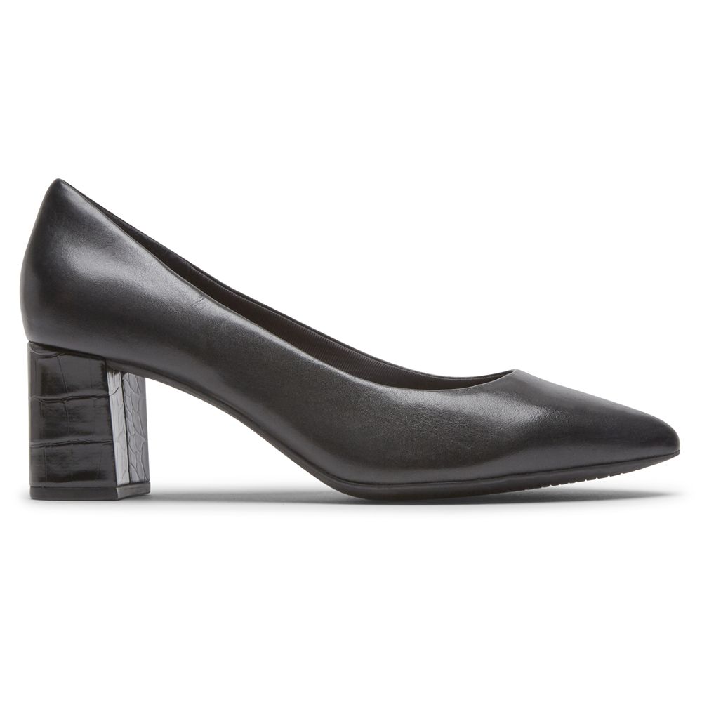 Rockport Women's Total Motion Cayleen Heel Pumps - Black - USA (2950YLOUH)